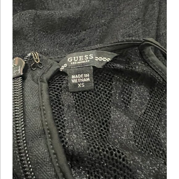 GUESS Black Lace Halter Bodycon Dress with Triangle Lace Detail - Picture 6 of 7